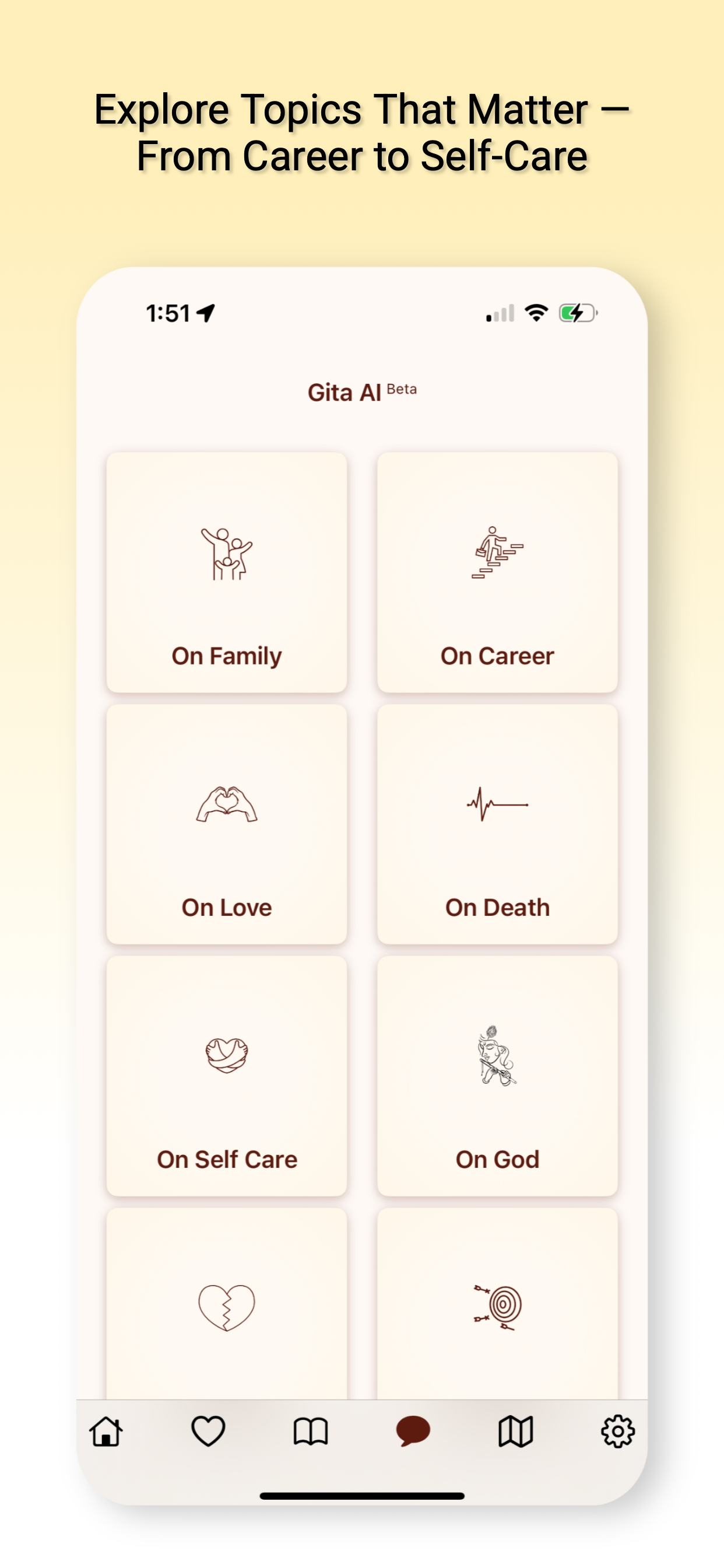 Topics exploration screen